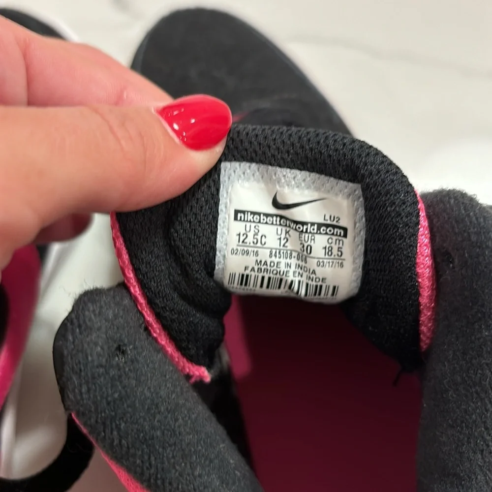 brand new no tags Nike high top black and pink sneakers size 12.5 girls!
